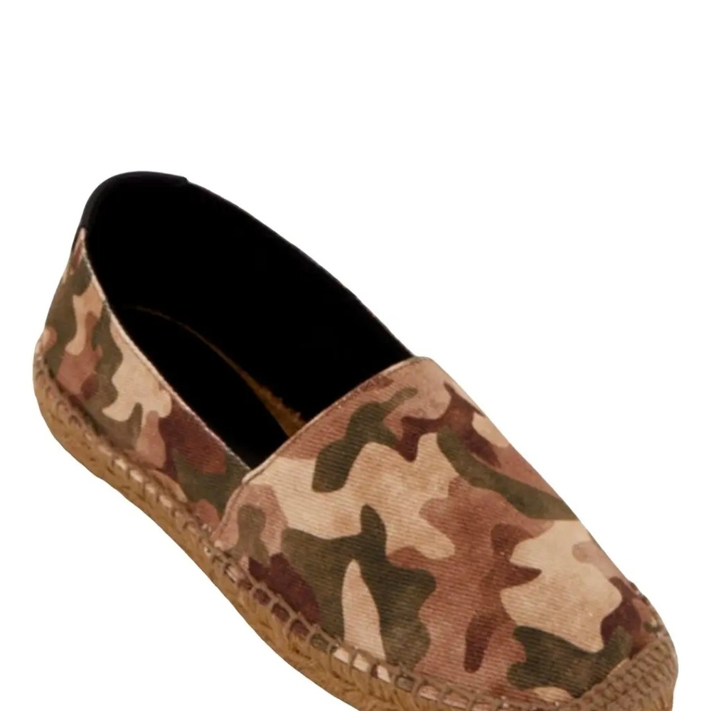 Saint Laurent Brown Camouflage Slip-On Loafers